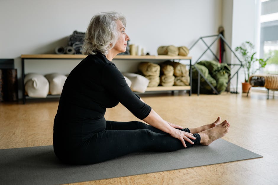 A person stretching gracefully on a mat, feeling energized and refreshed